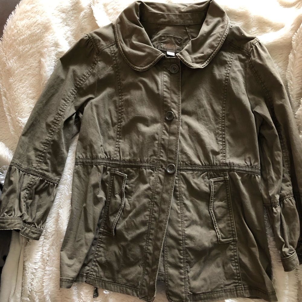 Olive green layering jacket